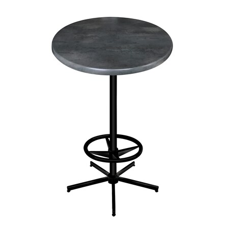 Holland Bar Stool Co 42" Tall In/Outdoor All-Season Table, 36" dia. Black Steel Top OD21642BWOD36RBlkStl
